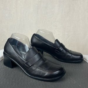 Danelle Black Leather Loafer Womens 10M Y2K